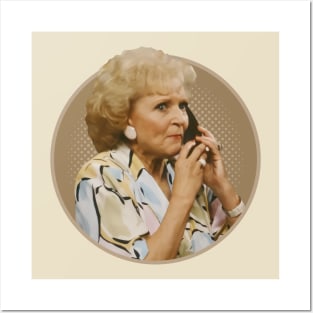 Betty white On Phone Posters and Art